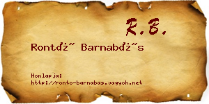 Rontó Barnabás névjegykártya